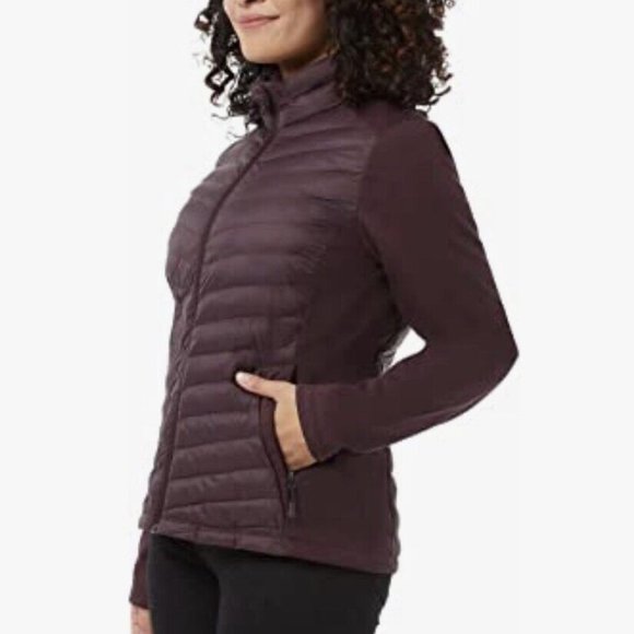 32 Degrees‎ Heat Womens Mixed Media Full Zip Jacket Deep Burgundy - Picture 5 of 8